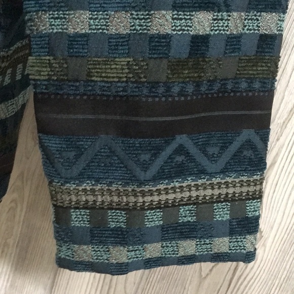 Vintage Womens Blazer Blue Turquoise Geometric Pattern Size 14 - Picture 6 of 9